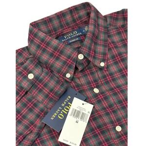 Polo Ralph Lauren Mens Classic Fit Plaid Button Down Shirt, Medium‎